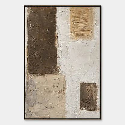 Quiet Blocks – Wabi-Sabi Abstract Oil Painting, view 1