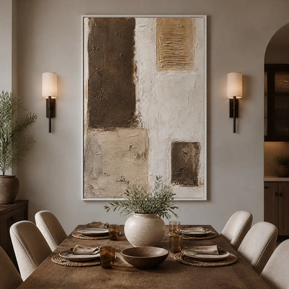Quiet Blocks – Wabi-Sabi Abstract Oil Painting, view 5