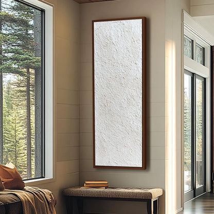White and Beige Wabi-Sabi Abstract Impasto Oil Painting – Quiet Canvas