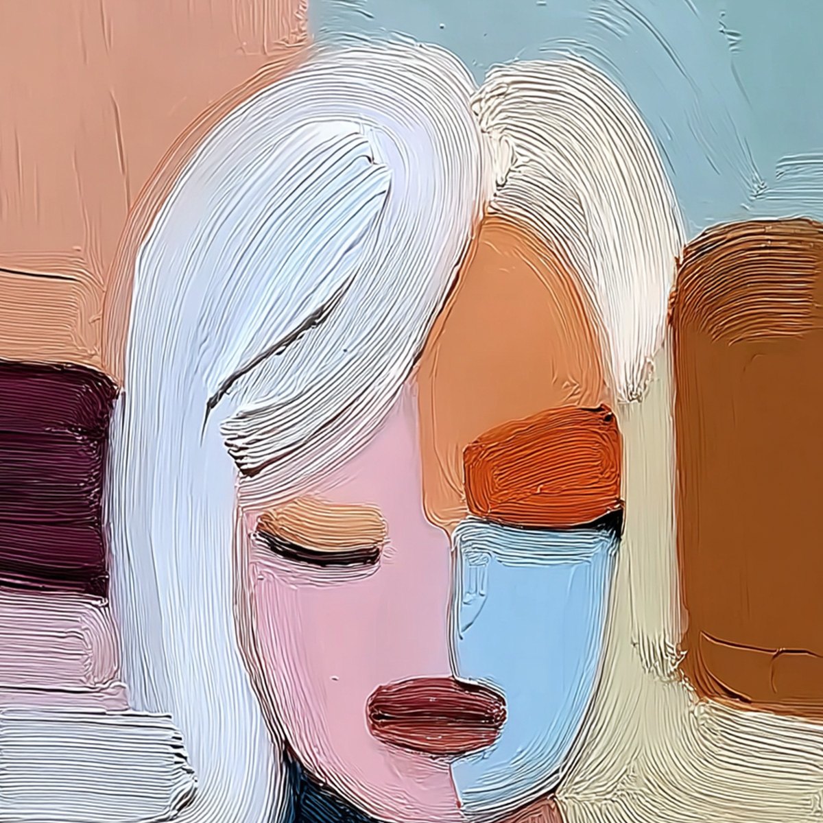 Quiet Contemplation – Figurative Impasto Oil Painting, view 3