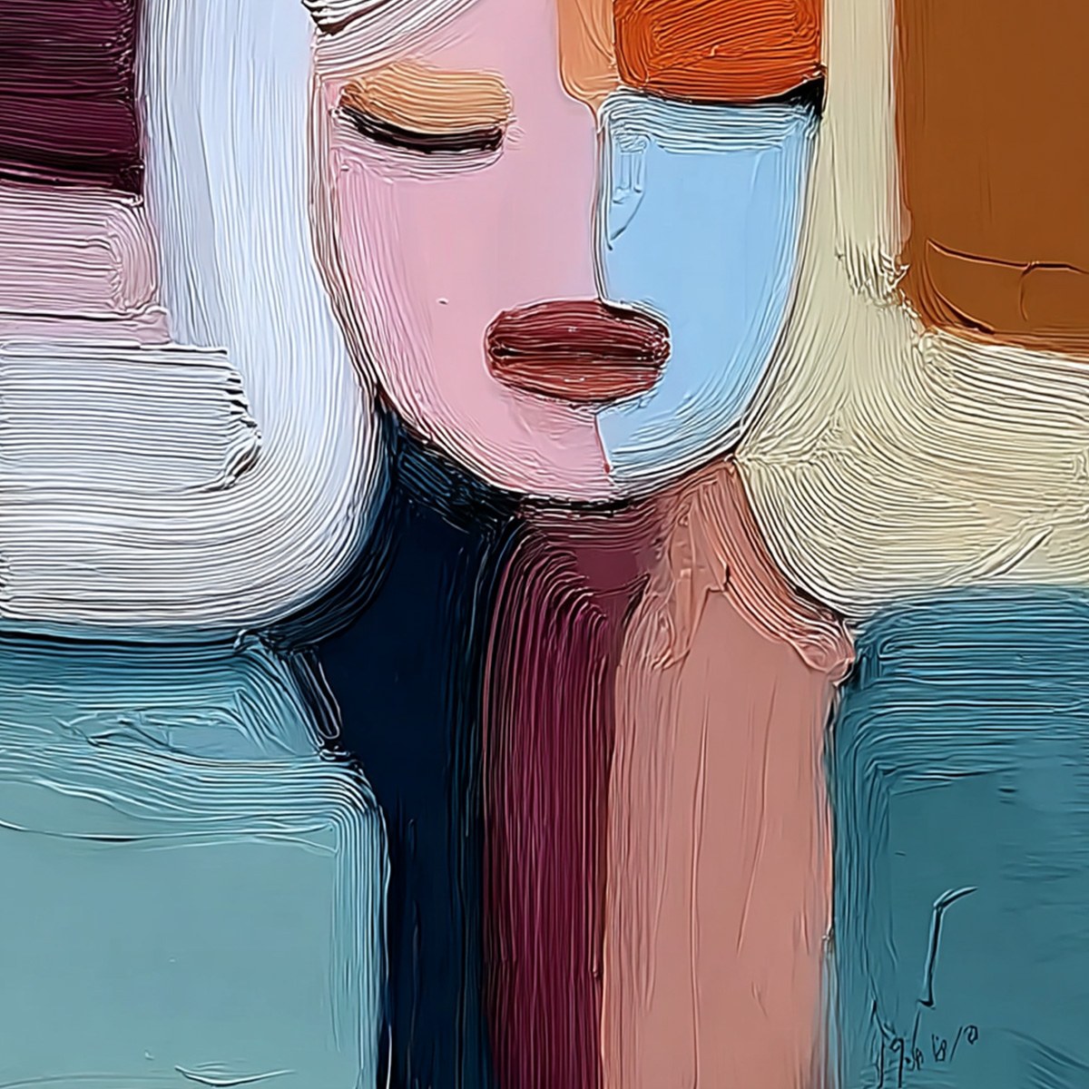 Quiet Contemplation – Figurative Impasto Oil Painting, view 5