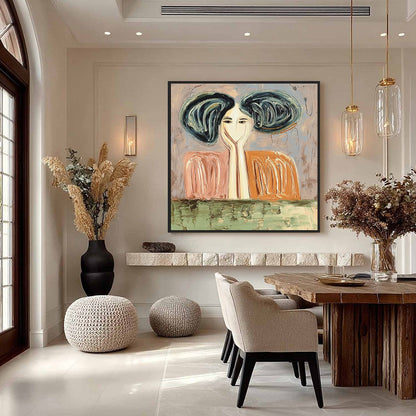 Quiet Contemplation – Figurative Impasto Oil Painting, view 4