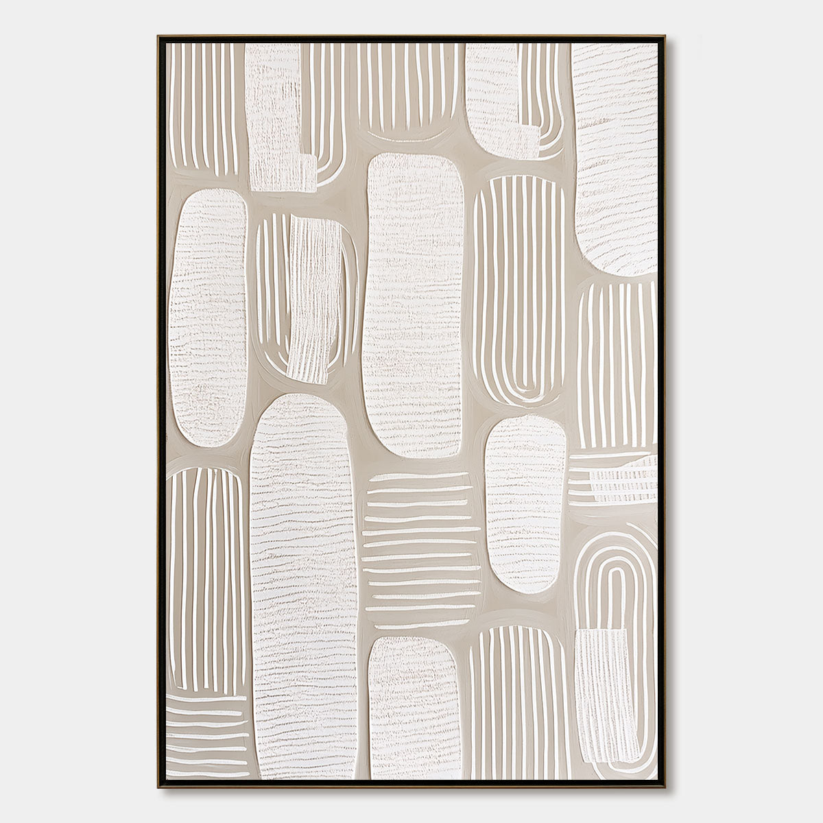 Quiet Rhythms – Wabi-Sabi Abstract Oil Painting, view 1