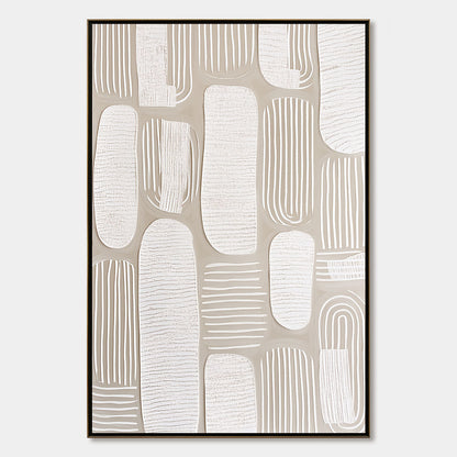 Quiet Rhythms – Wabi-Sabi Abstract Oil Painting, view 1