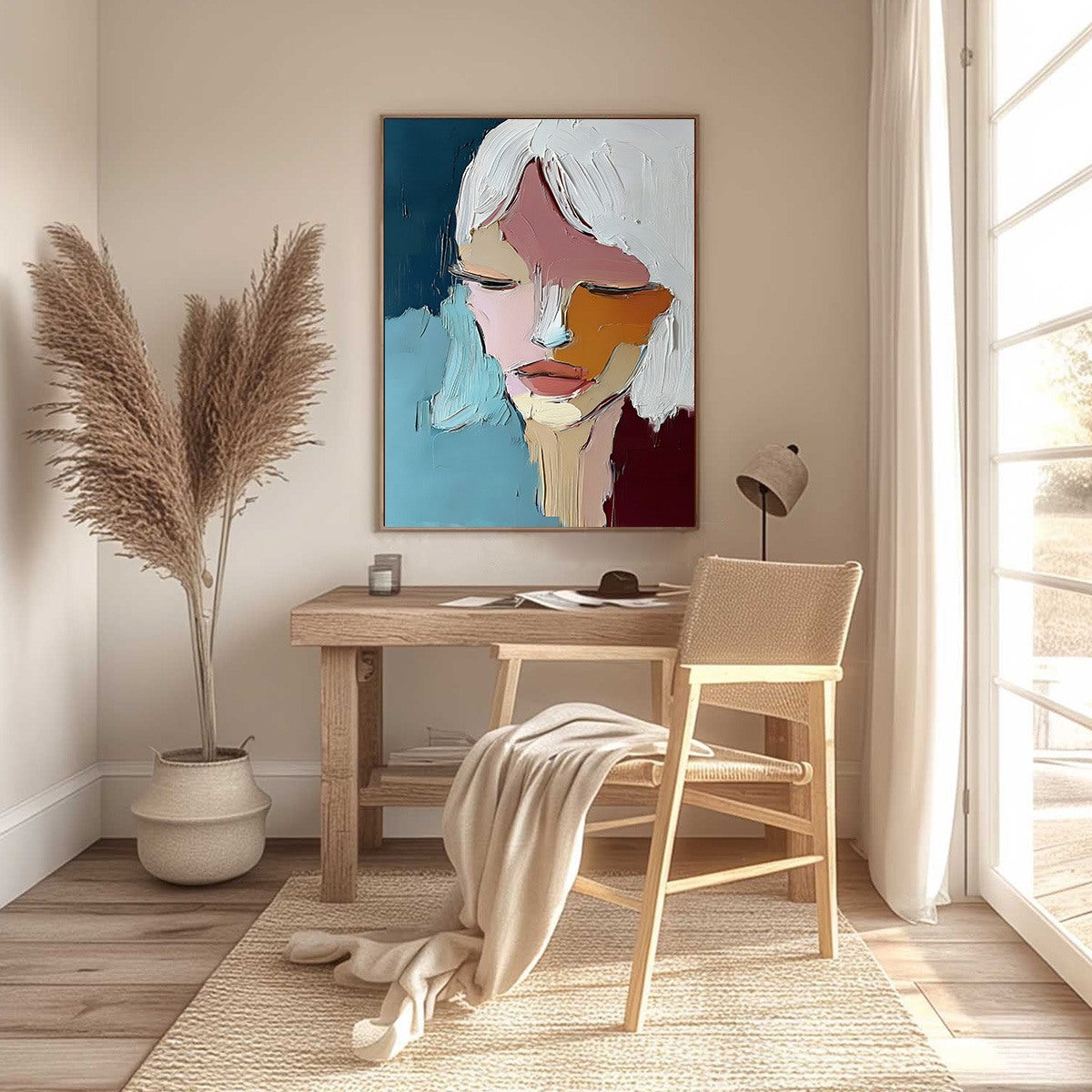 Abstract Figurative Impasto Oil Painting – Quietude