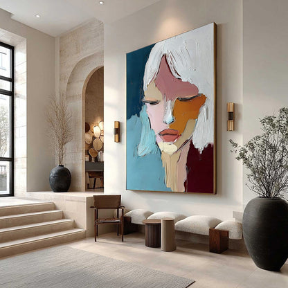 Abstract Figurative Impasto Oil Painting – Quietude