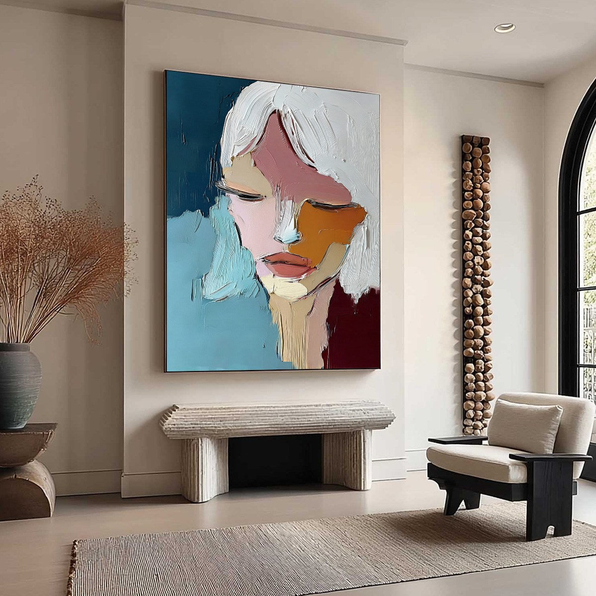 Abstract Figurative Impasto Oil Painting – Quietude
