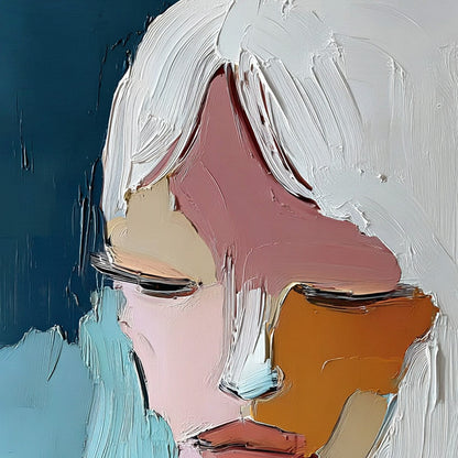 Quietude – Figurative Impasto Oil Painting, view 3