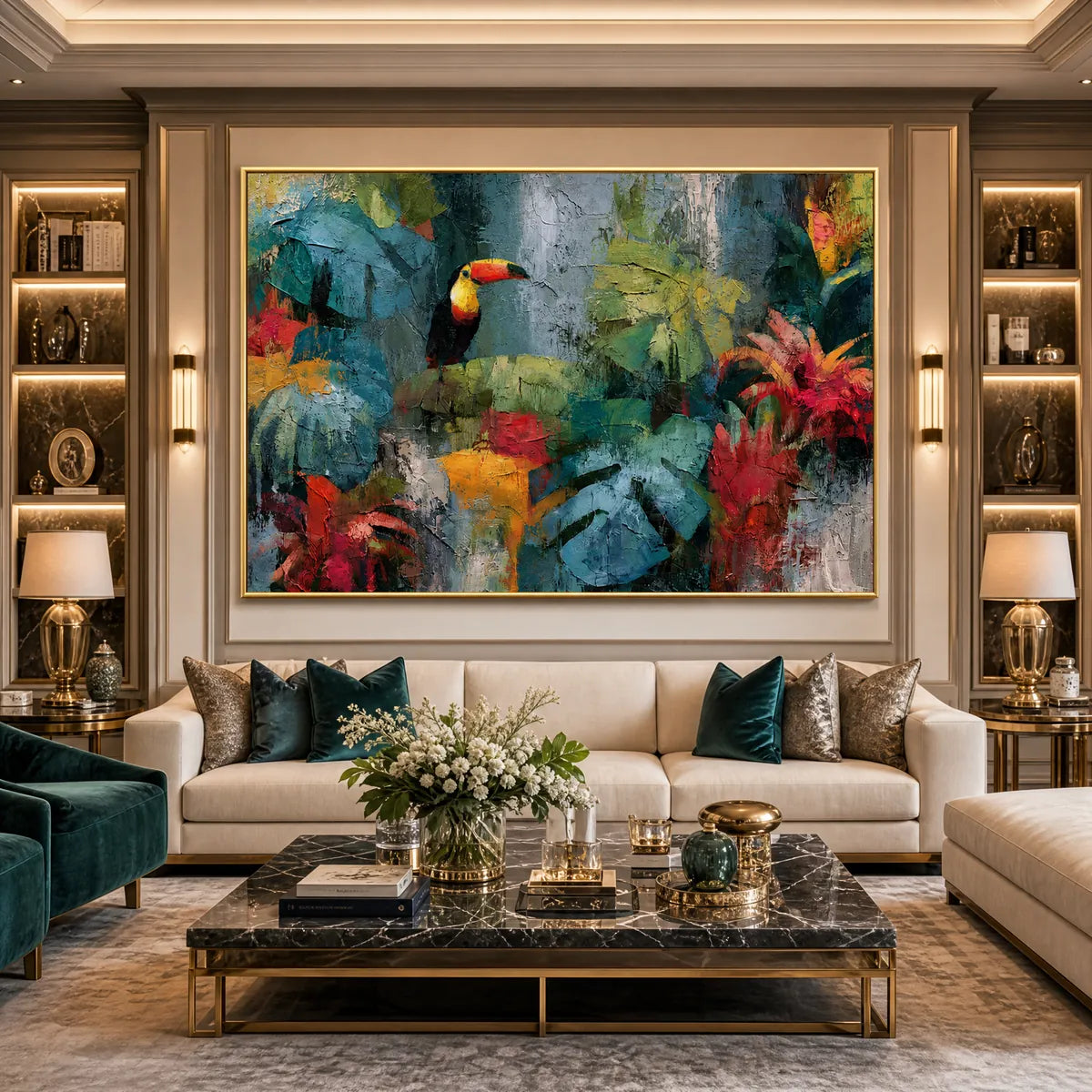 Rainforest Rhythm – Toucan Impasto Painting, view 5
