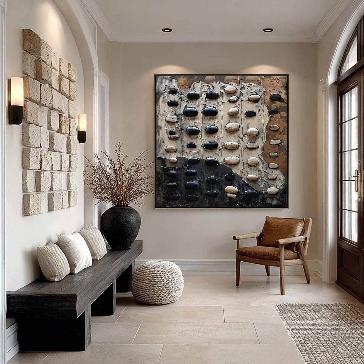River Stones – Wabi-Sabi River Impasto Oil Painting, view 4