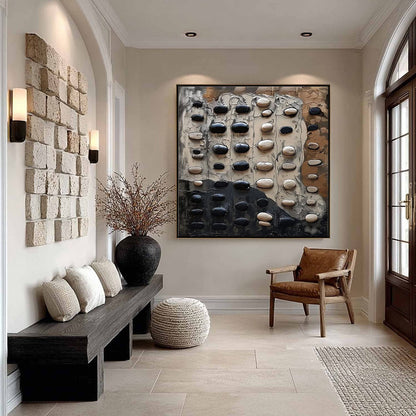 River Stones – Wabi-Sabi River Impasto Oil Painting, view 4