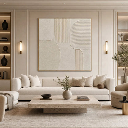 Wabi-Sabi Abstract Textured Oil Painting – Sanctuary