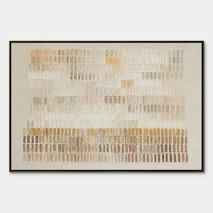 Sandline Horizon – Wabi-Sabi Neutral Abstract Oil Painting, view 1