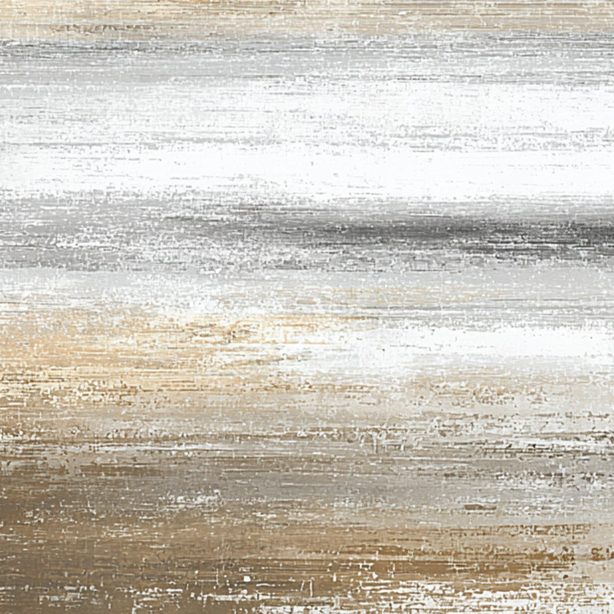 Sandstone Serenity hand-painted white, beige and sand textured coastal abstract painting shown with gold frame