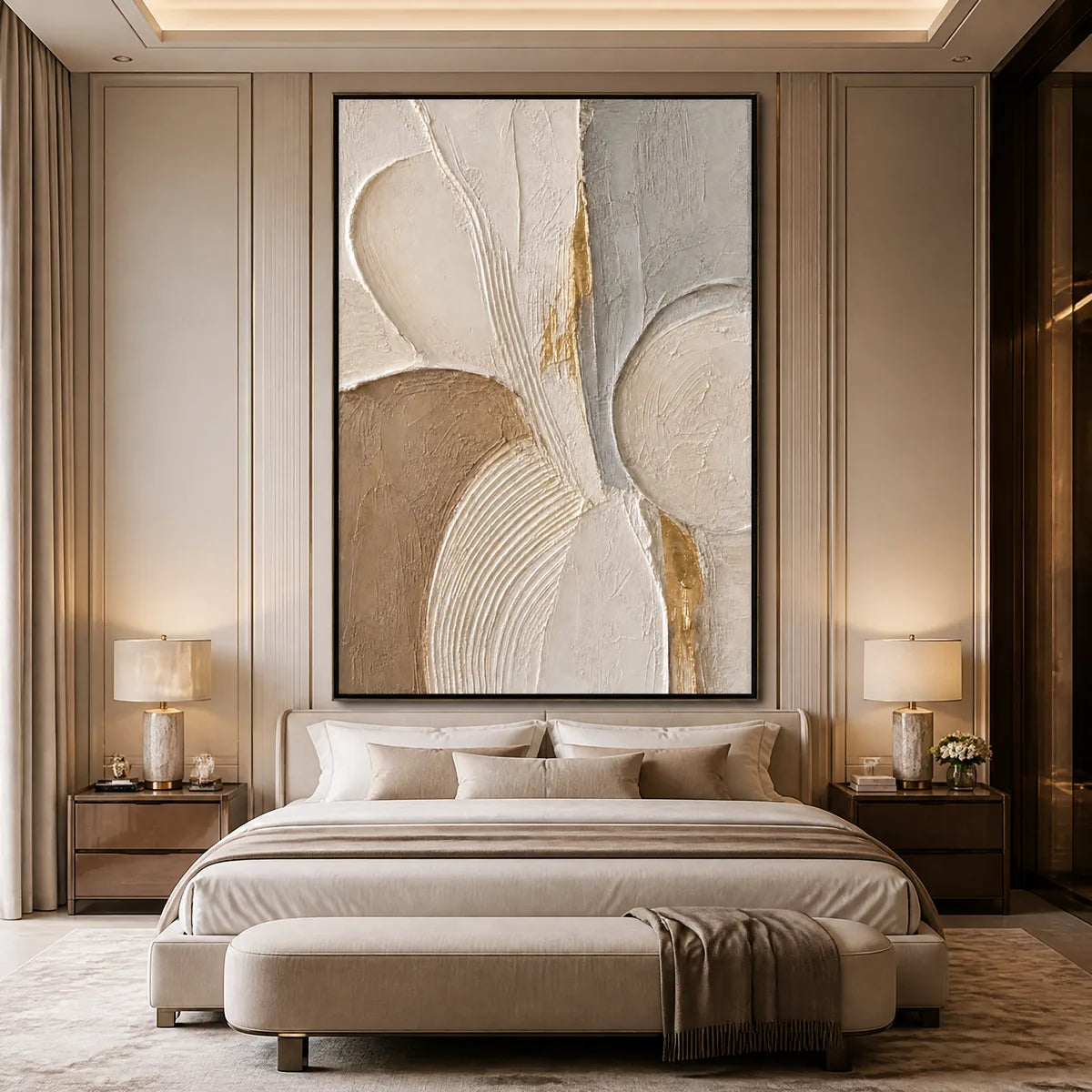 Sculpted Quiet – Wabi-Sabi Neutral Abstract Oil Painting, view 4