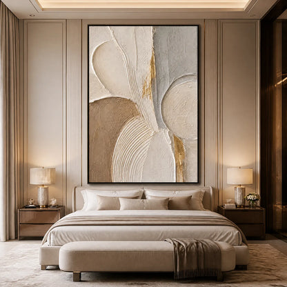 Sculpted Quiet – Wabi-Sabi Neutral Abstract Oil Painting, view 4