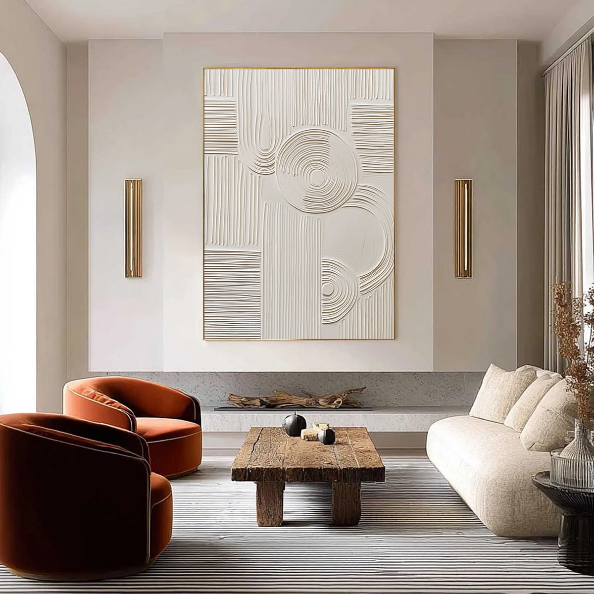 Sculpted Serenity – Wabi-Sabi Abstract Oil Painting, view 2