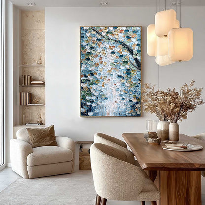 Serene Cascade – Botanical Impasto Painting, view 4