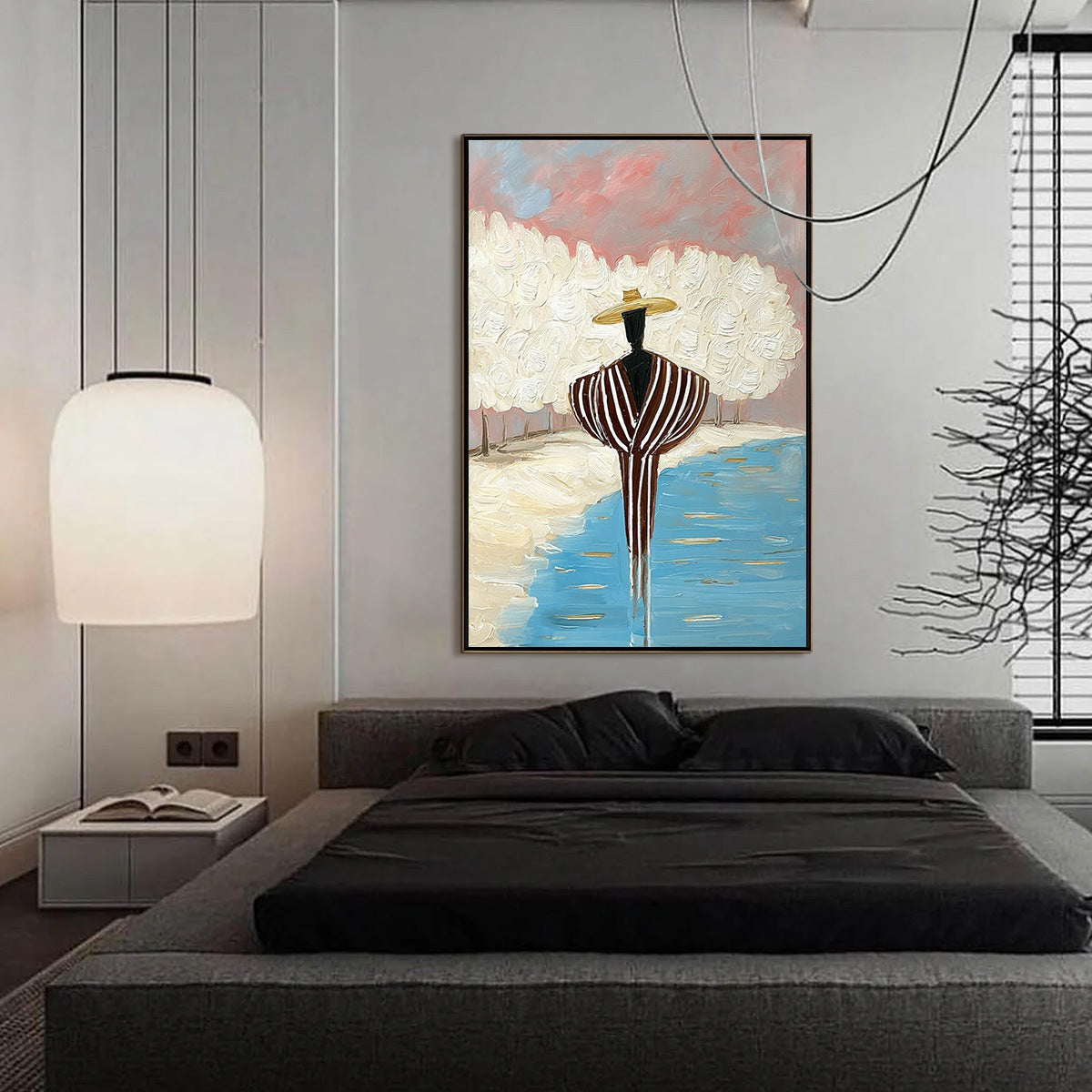 Serene Reflection – Figurative Impasto Oil Painting, view 4