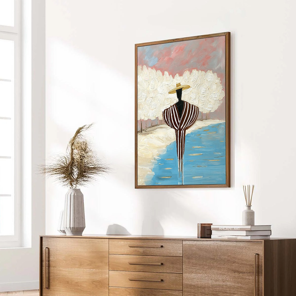Figurative Impasto Oil Painting – Serene Reflection