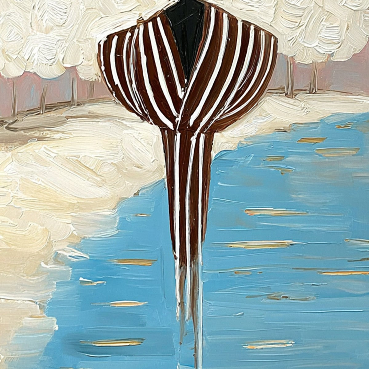 Serene Reflection – Figurative Impasto Oil Painting, view 5