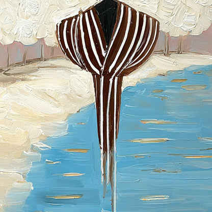 Serene Reflection – Figurative Impasto Oil Painting, view 5