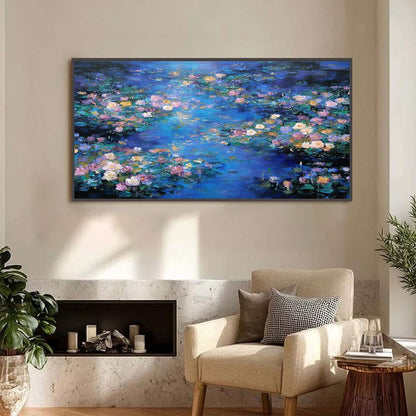 Serene Reflections – Lily Textured Oil Painting, view 2