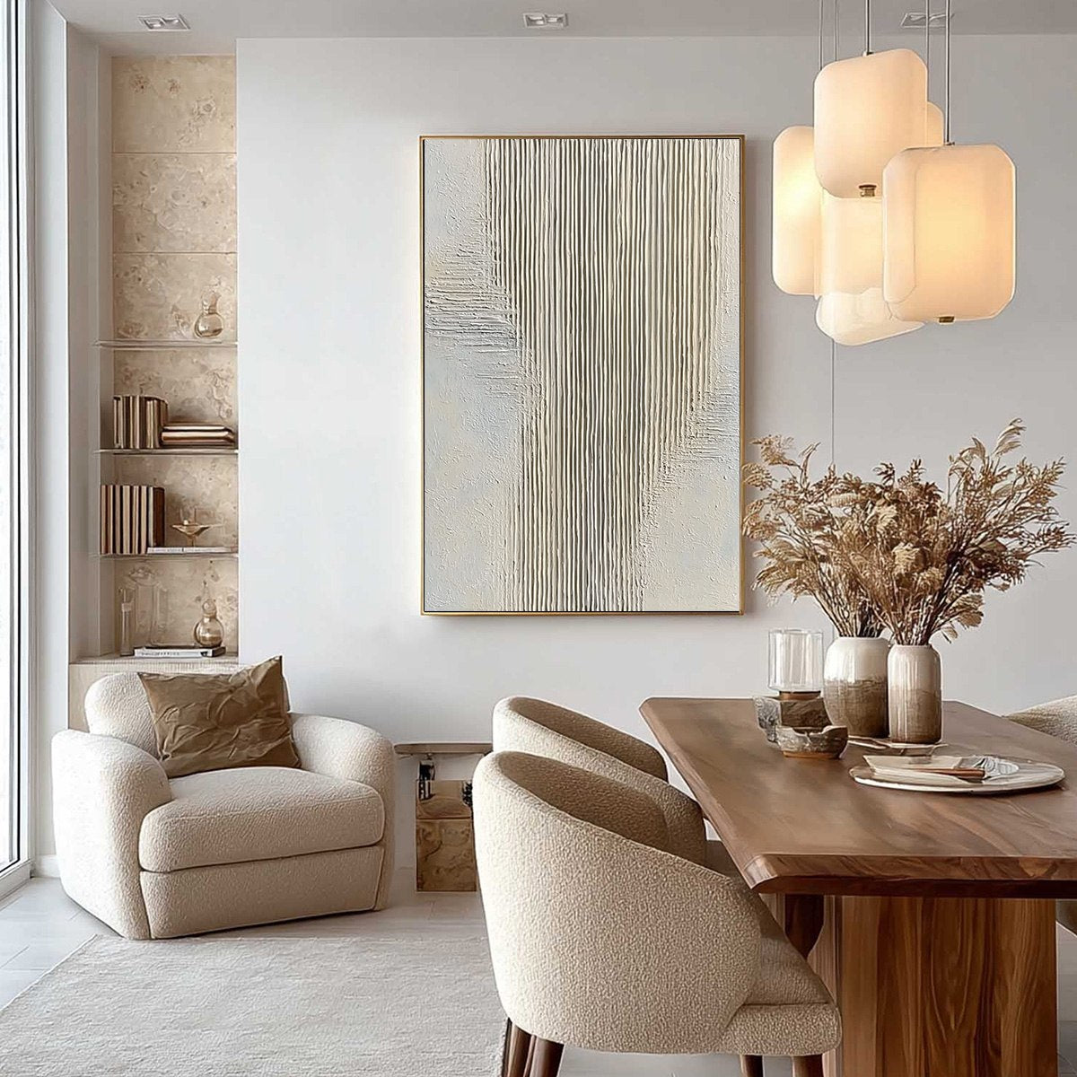 Wabi-Sabi Abstract Textured Oil Painting – Serene Stria