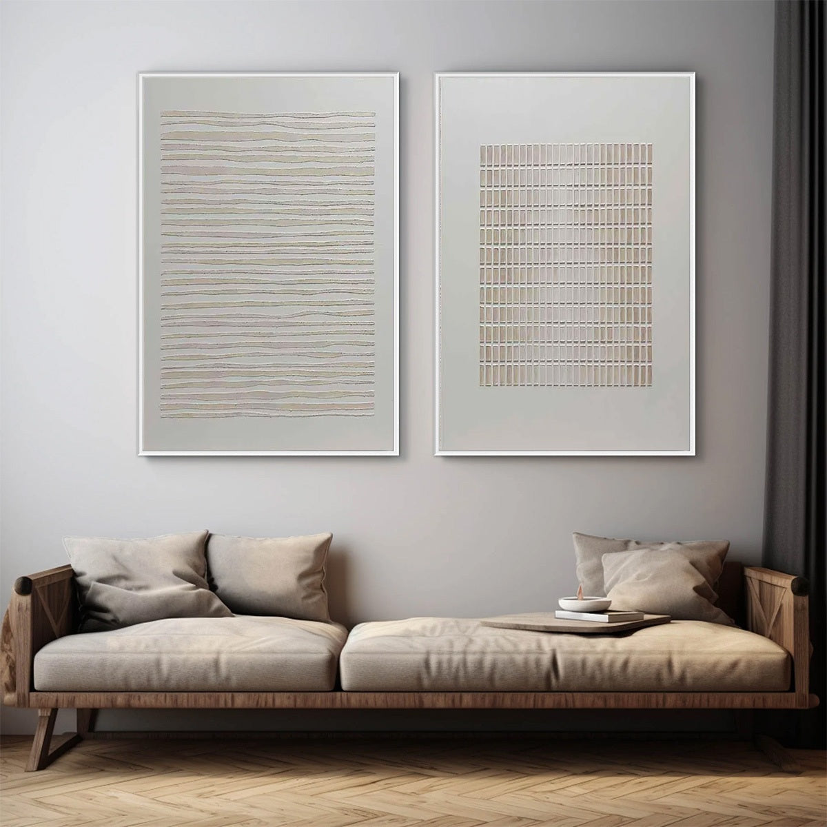 Serene Rhythms – Wabi-Sabi Abstract Oil Painting, view 4