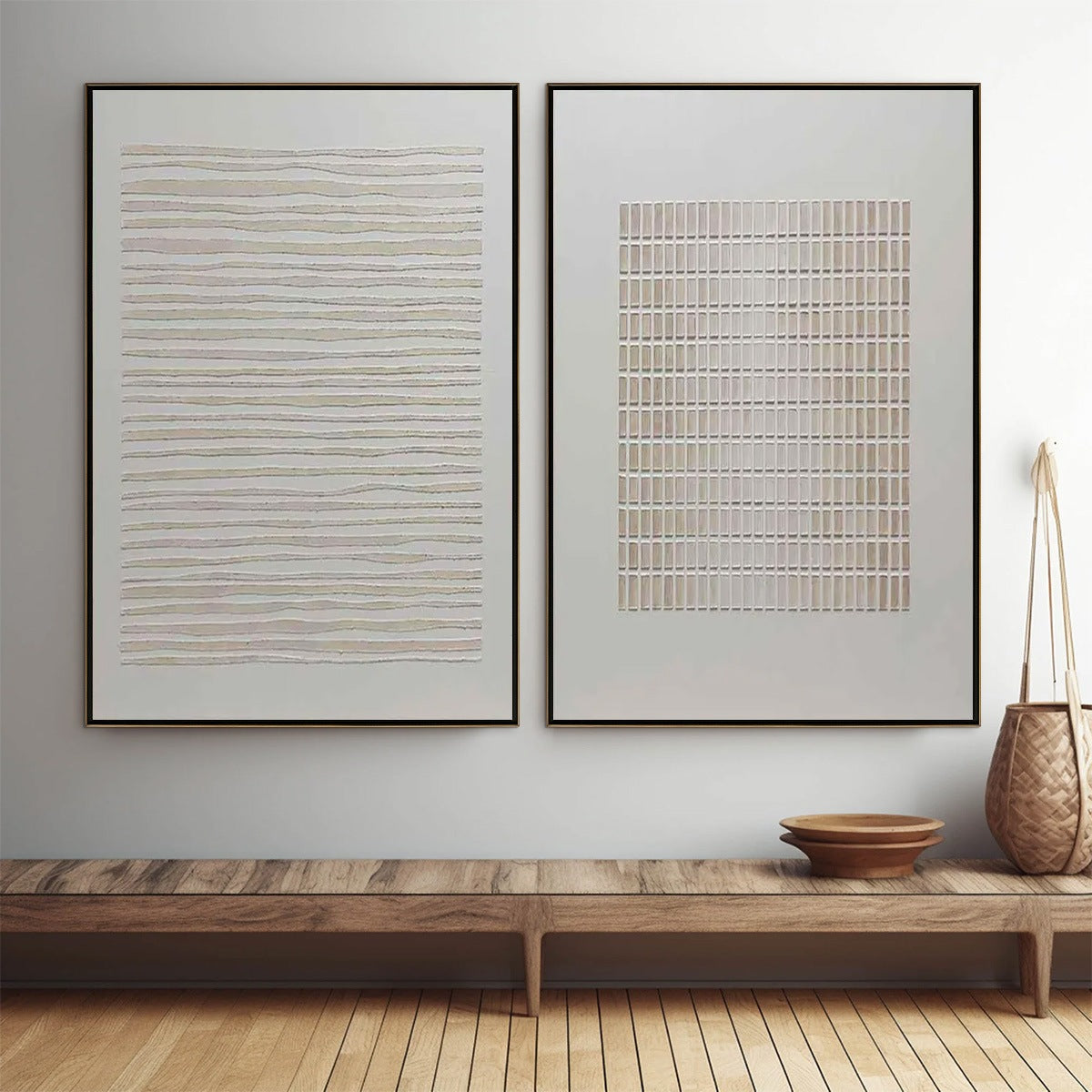 Serene Rhythms – Wabi-Sabi Abstract Oil Painting, view 2
