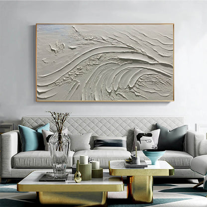 Serene Ridges – Wabi-Sabi Abstract Oil Painting, view 2