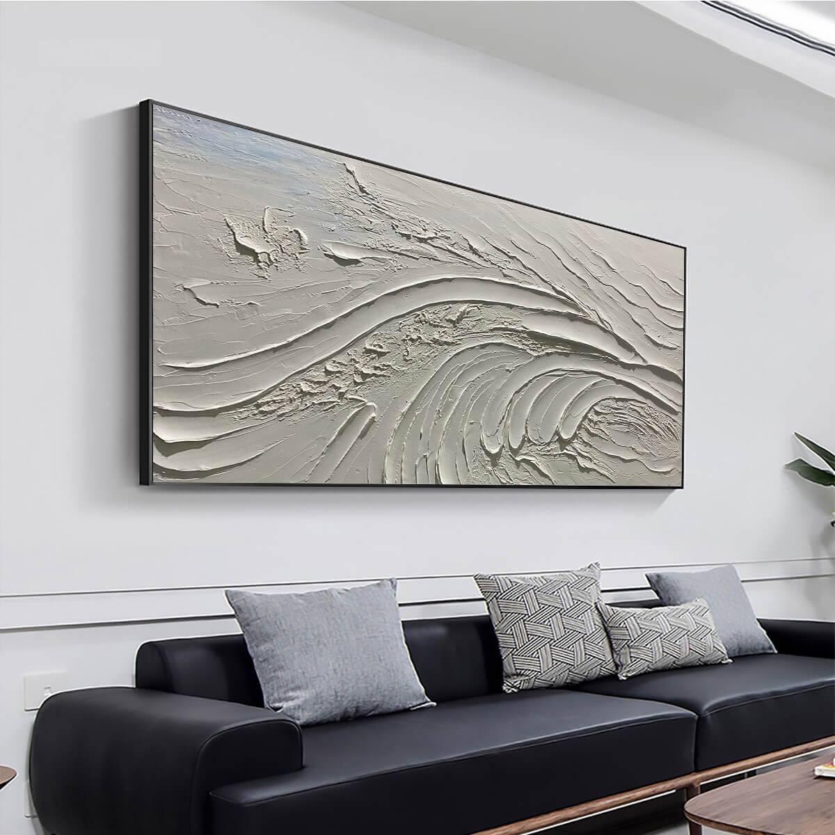 Serene Ridges – Wabi-Sabi Abstract Oil Painting, view 5