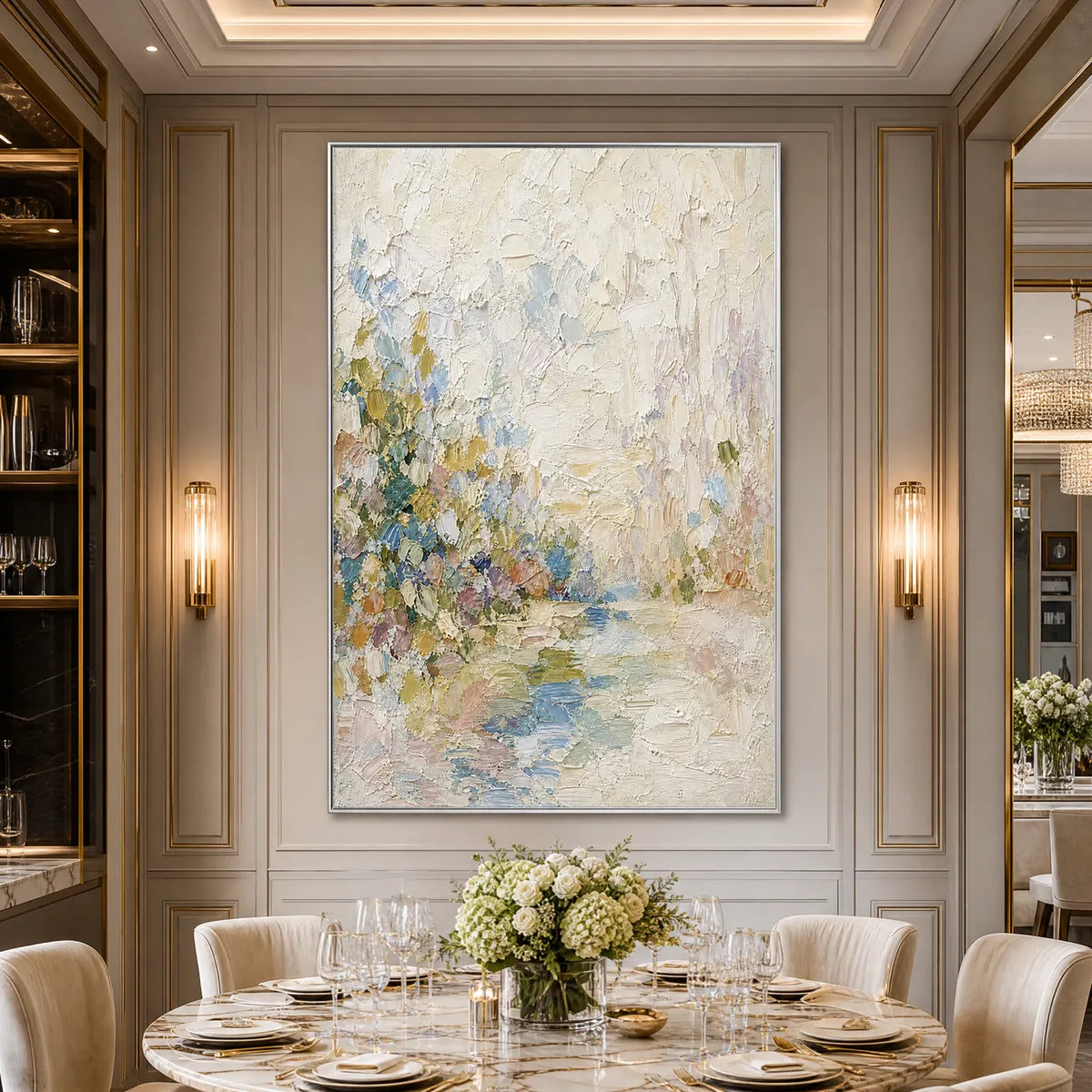 Abstract Landscape Impasto Oil Painting – Serenity