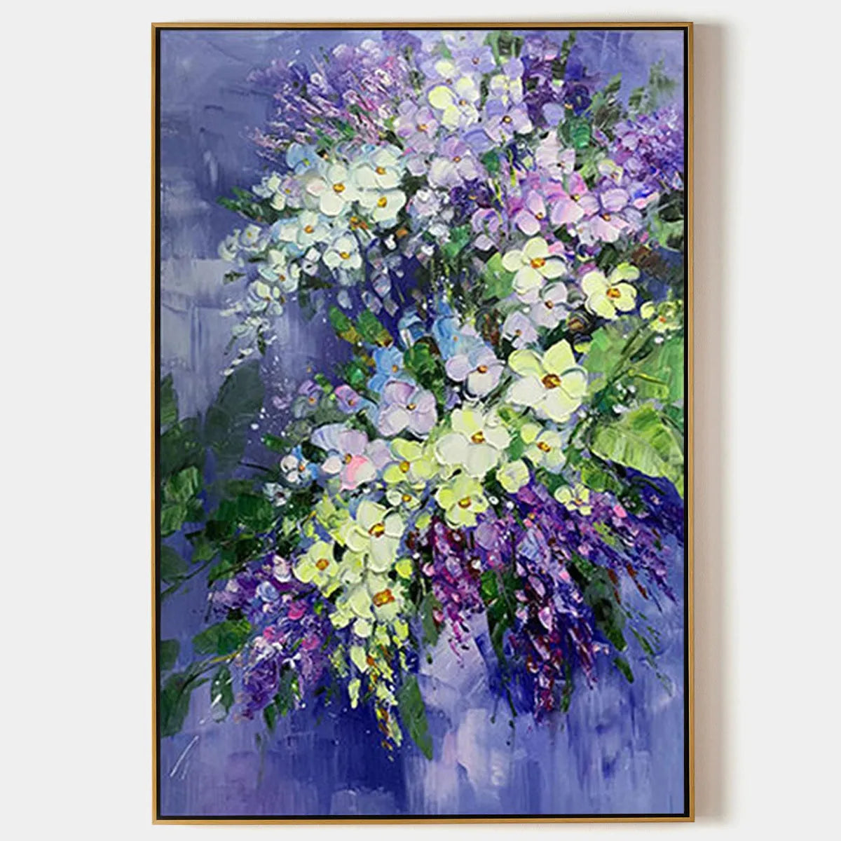 Serenity In Purple – Bouquet Impasto Oil Painting, view 1