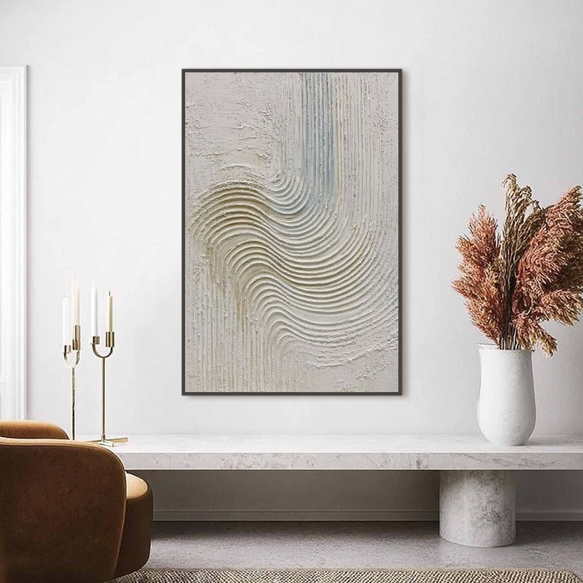 Silent Frequency – Wabi-Sabi Seascape Oil Painting, view 2