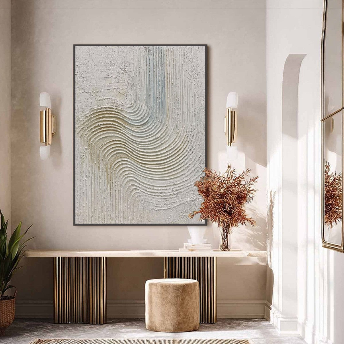 Wabi-Sabi Seascape Textured Oil Painting – Silent Frequency