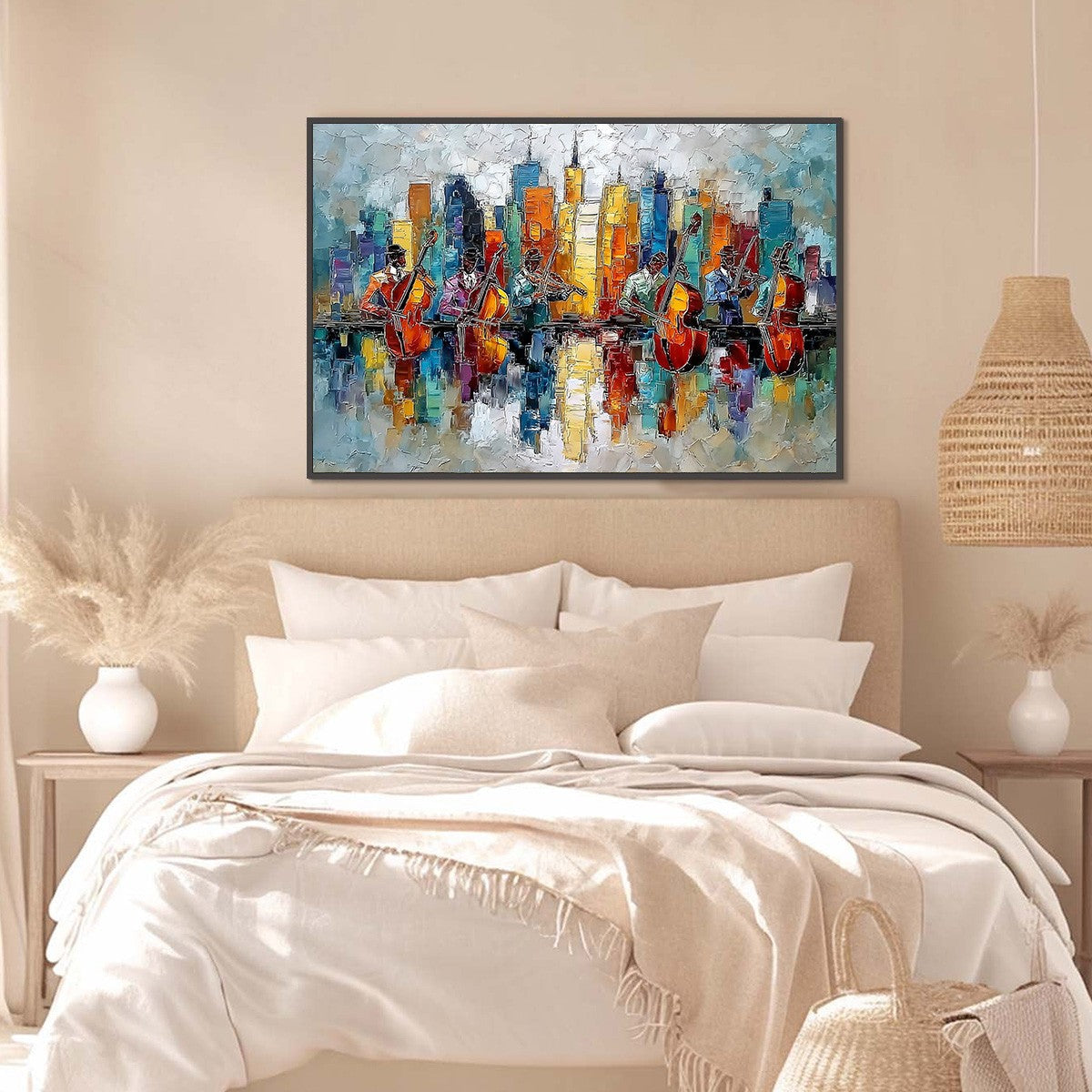 Skyline Sonata – Figurative Palette Knife Oil Painting, view 4