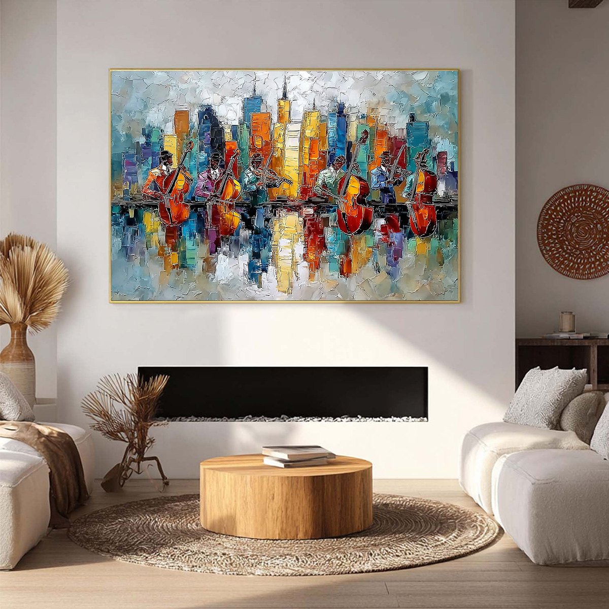 Skyline Sonata – Figurative Palette Knife Oil Painting, view 2