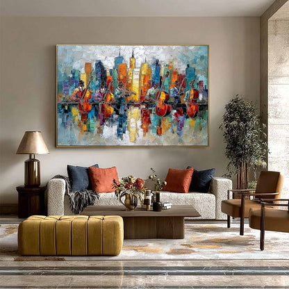 Figurative Palette Knife Oil Painting – Skyline Sonata
