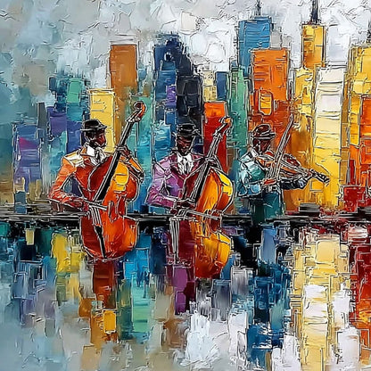 Skyline Sonata – Figurative Palette Knife Oil Painting, view 3