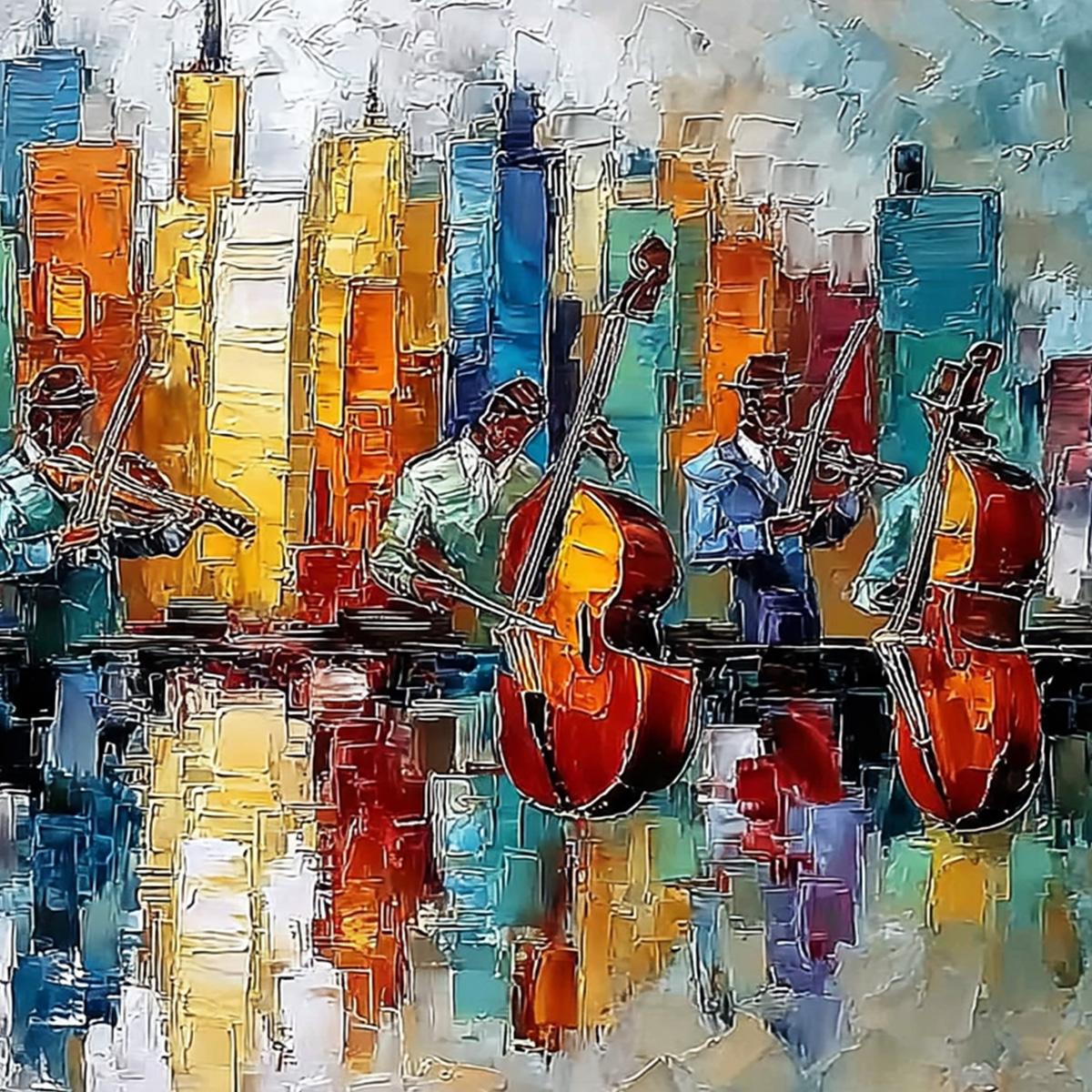 Skyline Sonata – Figurative Palette Knife Oil Painting, view 5