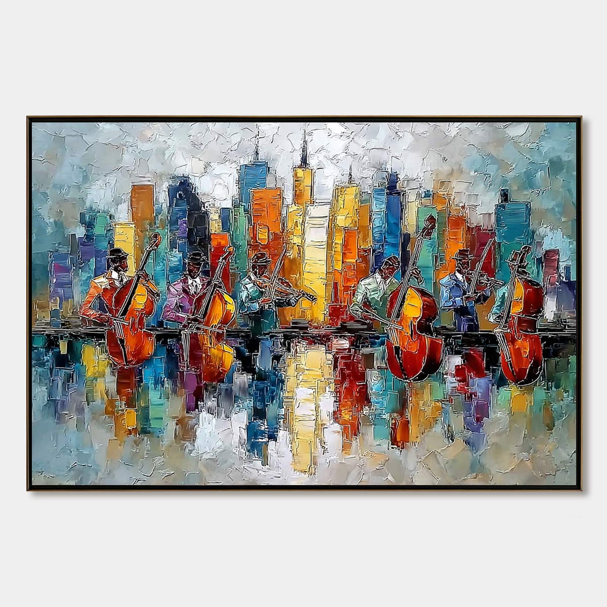 Skyline Sonata – Figurative Palette Knife Oil Painting, view 1
