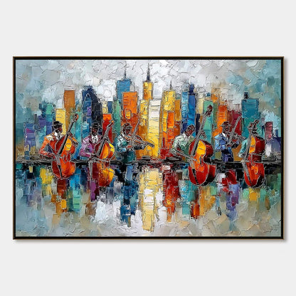 Skyline Sonata – Figurative Palette Knife Oil Painting, view 1