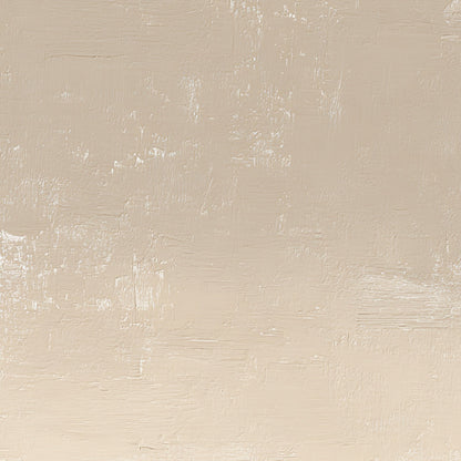 Solitude hand-painted white, beige, sand and earth brown textured coastal abstract painting shown with white frame