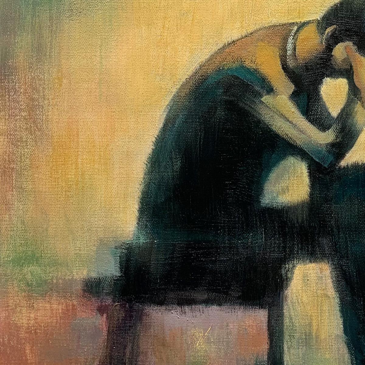 Figurative Couple Oil Painting – Solitude Sonata