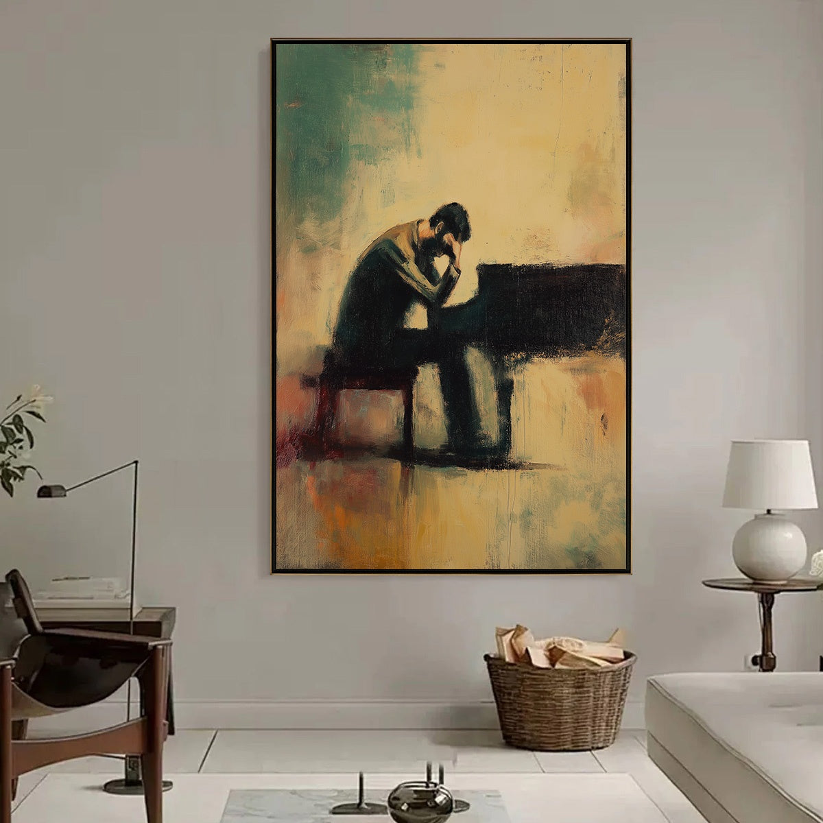 Solitude Sonata – Couple Oil Painting, view 2
