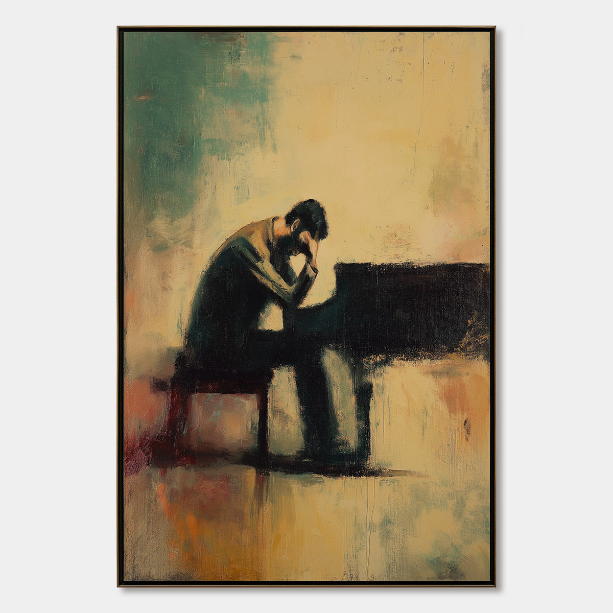 Solitude Sonata – Couple Oil Painting, view 1