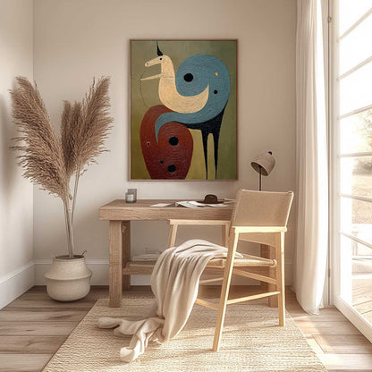 Abstract Tree Impasto Oil Painting – Spiral Guardian