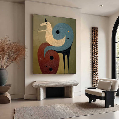 Abstract Tree Impasto Oil Painting – Spiral Guardian