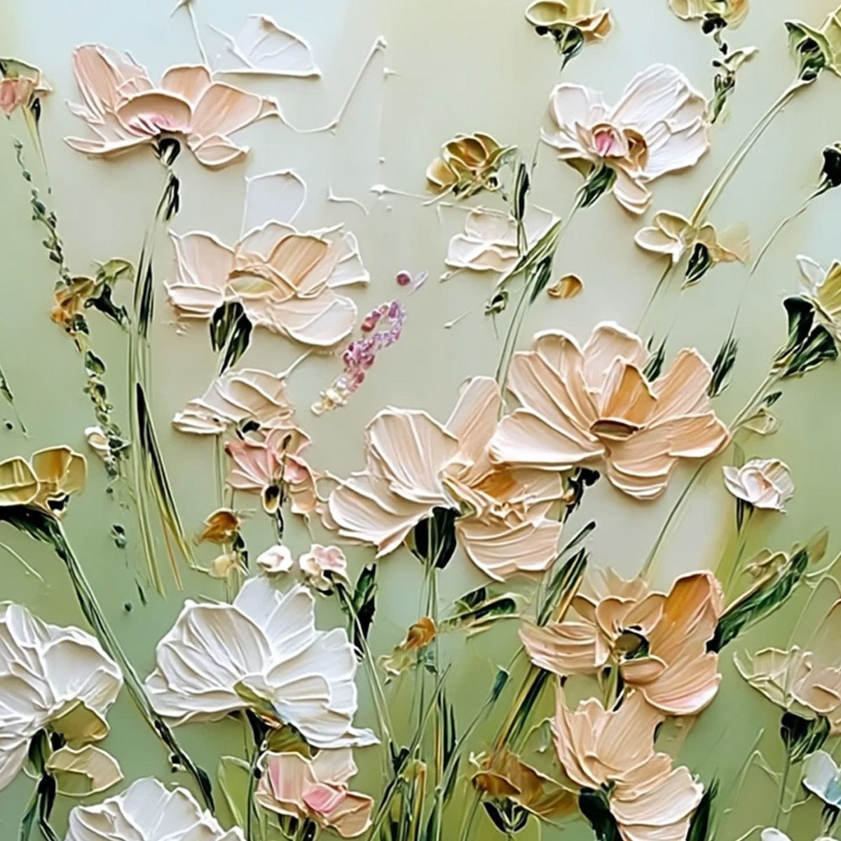 Spring'S Embrace – Wildflower Impasto Painting, view 3